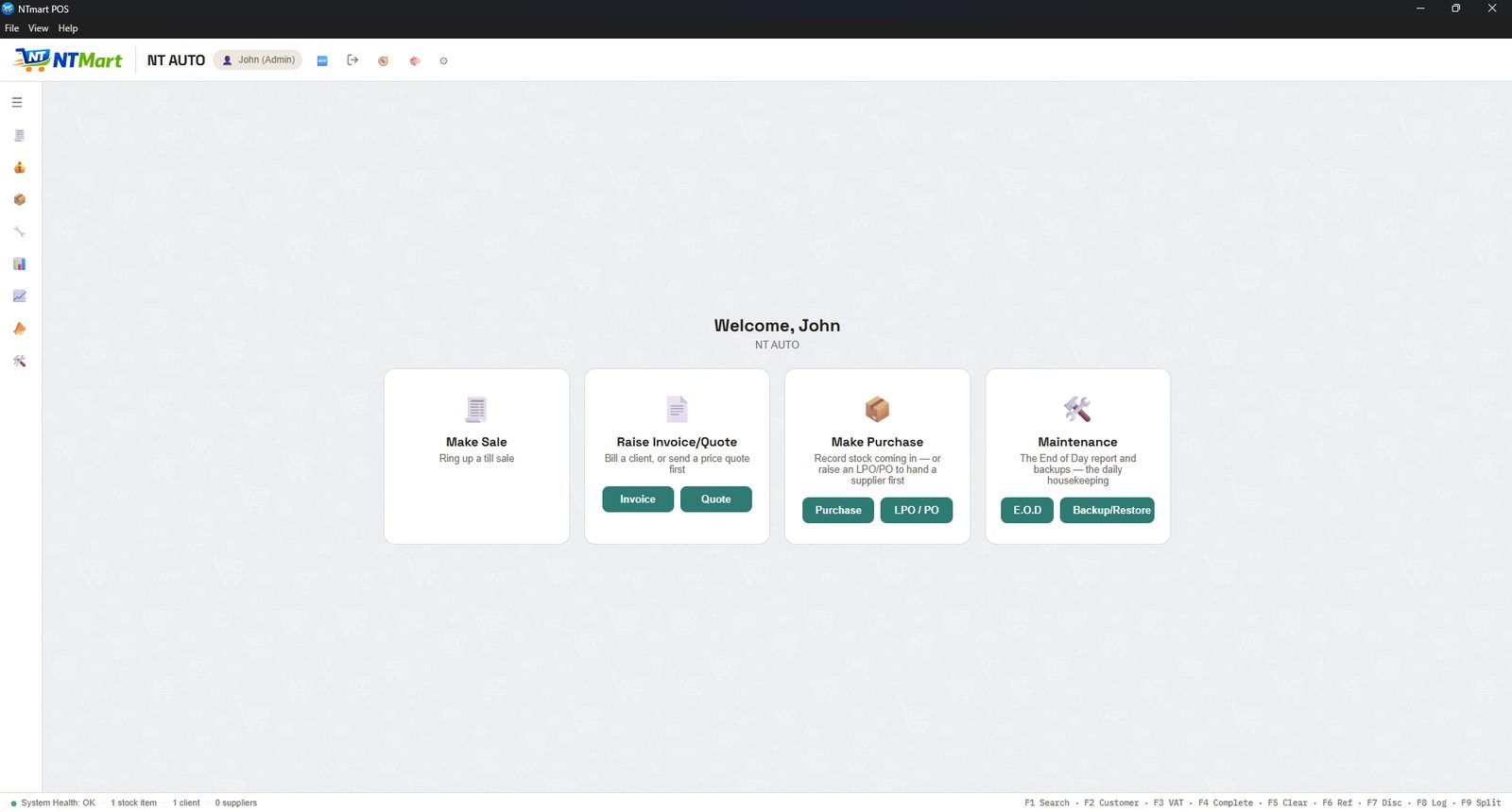 NTMart POS dashboard